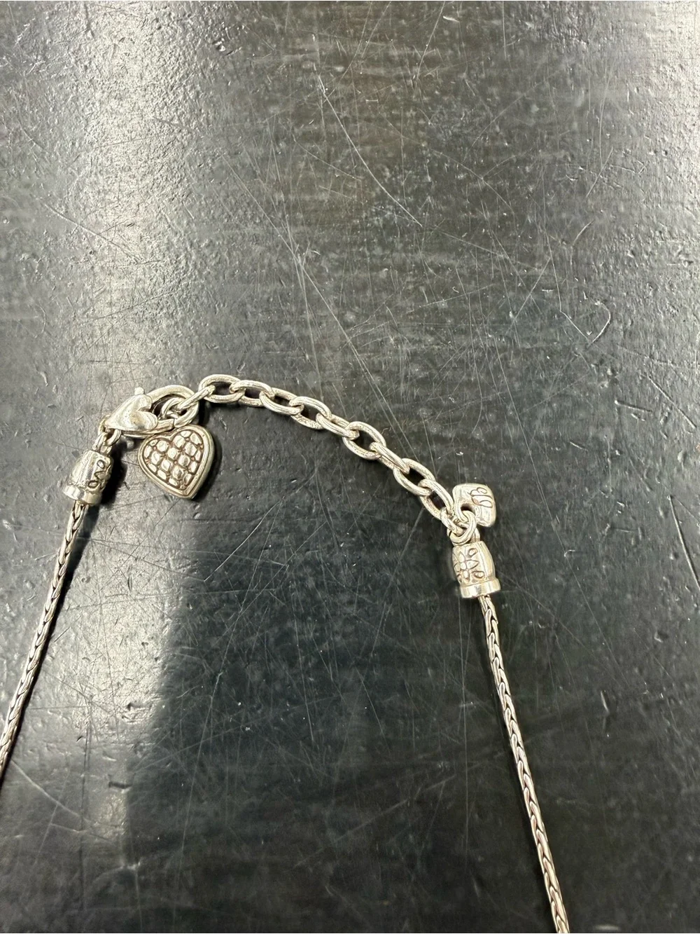 Brighton Silver Heart Cluster Necklace - Women Jewelry